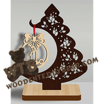 Ornament Tree 23 | Fretwork Scroll Saw Pattern | Wooden Teddy Bear