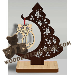 Ornament Tree 23 | Fretwork Scroll Saw Pattern | Wooden Teddy Bear