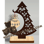 Ornament Tree 24 | Fretwork Scroll Saw Pattern | Wooden Teddy Bear