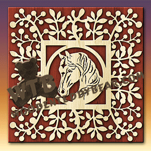 Horse with Square Leafy Surround
