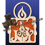 Joy Candle | Fretwork Scroll Saw Pattern | Wooden Teddy Bear