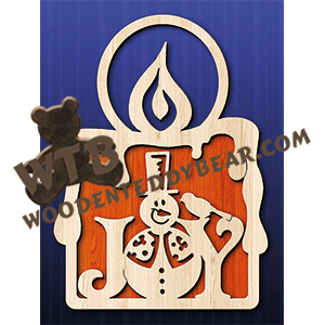 Joy Candle | Fretwork Scroll Saw Pattern | Wooden Teddy Bear