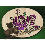 Rose Plaque #3 | Fretwork Scroll Saw Pattern | Wooden Teddy Bear