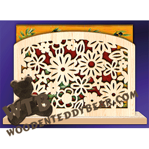 Daisy Flowers Napkin Holder | Fretwork Scroll Saw Pattern | Wooden Teddy Bear