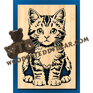 Tabby Cat | Fretwork Scroll Saw Pattern | Wooden Teddy Bear