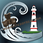 Lighthouse & Waves | Fretwork Scroll Saw Pattern | Wooden Teddy Bear