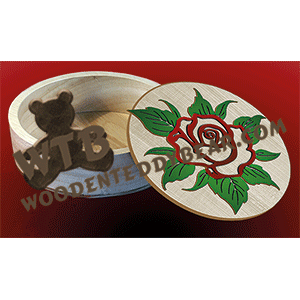 Large Rose Box | Fretwork Scroll Saw Pattern | Wooden Teddy Bear