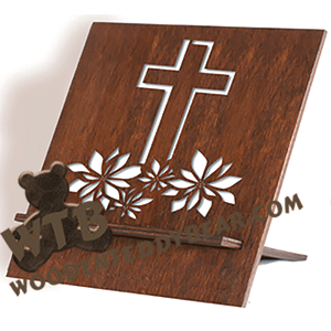 Upright Bible Stand #2 | Fretwork Scroll Saw Pattern | Wooden Teddy Bear