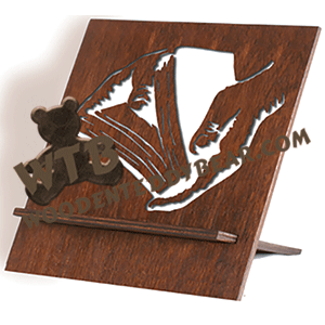 Upright Bible Stand #4 | Fretwork Scroll Saw Pattern | Wooden Teddy Bear