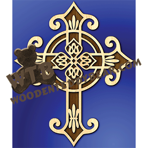 Cross 223 | Fretwork Scroll Saw Pattern | Wooden Teddy Bear