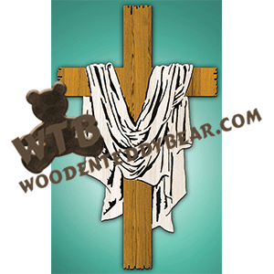 Cross with Cloth #3 | Fretwork Scroll Saw Pattern | Wooden Teddy Bear