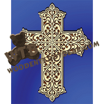 Decorative Cross #2 | Fretwork Scroll Saw Pattern | Wooden Teddy Bear