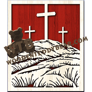 Hill of Crosses | Fretwork Scroll Saw Pattern | Wooden Teddy Bear
