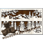 Nature Scene #3 | Fretwork Scroll Saw Pattern | Wooden Teddy Bear