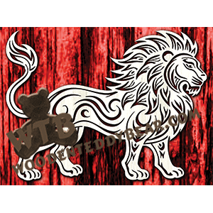Tribal Lion #4 | Fretwork Scroll Saw Pattern | Wooden Teddy Bear