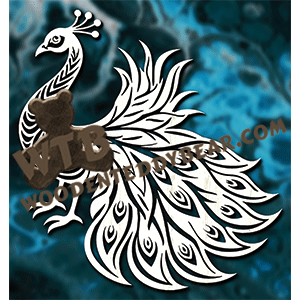 Peacock #2 | Fretwork Scroll Saw Pattern | Wooden Teddy Bear