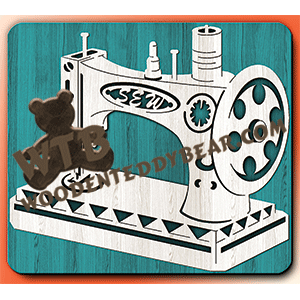 Sewing Machine | Fretwork Scroll Saw Pattern | Wooden Teddy Bear
