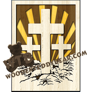 Three Crosses | Fretwork Scroll Saw Pattern | Wooden Teddy Bear