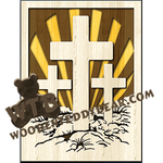 Three Crosses | Fretwork Scroll Saw Pattern | Wooden Teddy Bear