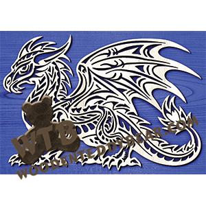 Tribal Dragon #2 | Fretwork Scroll Saw Pattern | Wooden Teddy Bear