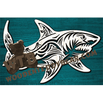 Tribal Shark | Fretwork Scroll Saw Pattern | Wooden Teddy Bear