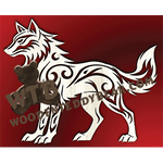 Tribal Wolf #2 | Fretwork Scroll Saw Pattern | Wooden Teddy Bear