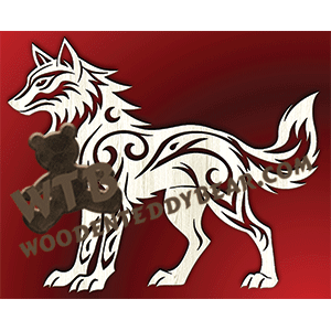 Tribal Wolf #2 | Fretwork Scroll Saw Pattern | Wooden Teddy Bear