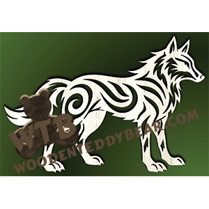 Tribal Wolf #3 | Fretwork Scroll Saw Pattern | Wooden Teddy Bear