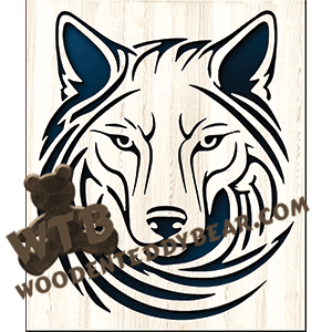 Tribal Wolf Head | Fretwork Scroll Saw Pattern | Wooden Teddy Bear