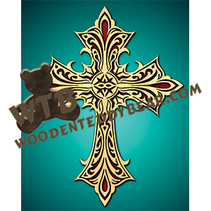 Cross 783 | Fretwork Scroll Saw Pattern | Wooden Teddy Bear