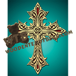 Cross 783 | Fretwork Scroll Saw Pattern | Wooden Teddy Bear