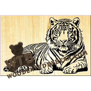Resting Tiger | Fretwork Scroll Saw Pattern | Wooden Teddy Bear