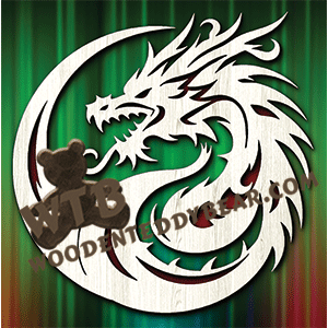 Circular Dragon | Fretwork Scroll Saw Pattern | Wooden Teddy Bear