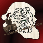 Santa Silhouette #1 | Fretwork Scroll Saw Pattern | Wooden Teddy Bear