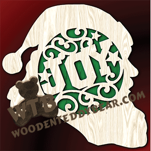 Santa Silhouette #3 | Fretwork Scroll Saw Pattern | Wooden Teddy Bear