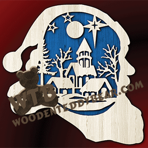 Santa Silhouette #4 | Fretwork Scroll Saw Pattern | Wooden Teddy Bear