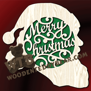 Santa Silhouette #5 | Fretwork Scroll Saw Pattern | Wooden Teddy Bear