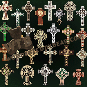 Celtic Cross Collection | Fretwork Scroll Saw Pattern | Wooden Teddy Bear