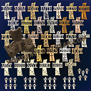 Curved Cross Collection | Fretwork Scroll Saw Pattern | Wooden Teddy Bear