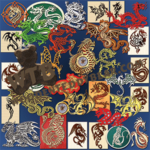 Dragon Collection | Fretwork Scroll Saw Pattern | Wooden Teddy Bear
