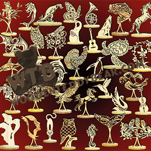 Freestanding Figurines Collection | Fretwork Scroll Saw Pattern | Wooden Teddy Bear