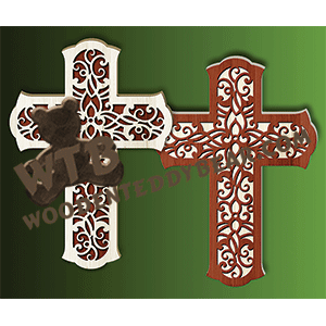 Cross 523 | Fretwork Scroll Saw Pattern | Wooden Teddy Bear