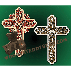 Cross 591 | Fretwork Scroll Saw Pattern | Wooden Teddy Bear