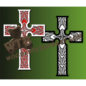 Cross 657 | Fretwork Scroll Saw Pattern | Wooden Teddy Bear