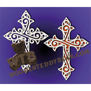 Cross 757 | Fretwork Scroll Saw Pattern | Wooden Teddy Bear