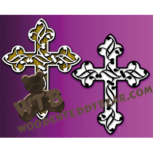 Cross 837 | Fretwork Scroll Saw Pattern | Wooden Teddy Bear