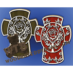 Cross with Rose | Fretwork Scroll Saw Pattern | Wooden Teddy Bear
