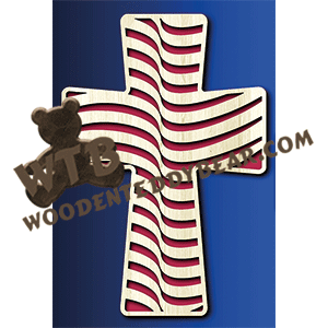 Optical Illusion Cross | Fretwork Scroll Saw Pattern | Wooden Teddy Bear