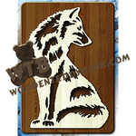 Finished example of Wolf | A Fretwork Scroll Saw Pattern from The Wooden Teddy Bear