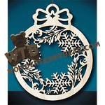 Finished example of Bauble Plaque #1 | A Fretwork Scroll Saw Pattern from The Wooden Teddy Bear